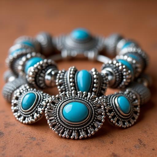 Collection de bijoux berbères en argent et pierres semi-précieuses